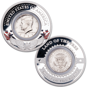 2022 Kennedy Half Dollar in Patriotic Coin Ring Main Image