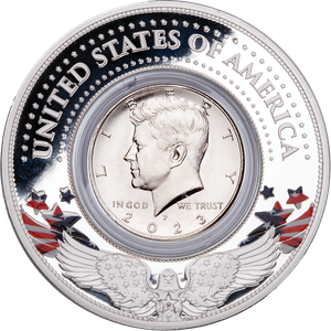 2023 Kennedy Half Dollar in Patriotic Coin Ring Main Image