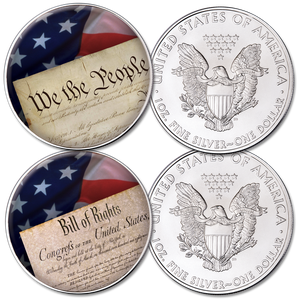 2021 Colorized Patriot Silver American Eagle Set Main Image