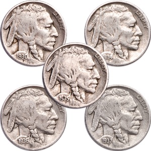 1930-1937 Complete “P” Mint Buffalo Nickel Set Main Image