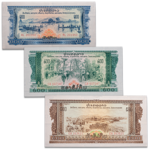ND Laos 100, 200, 500 Kip Note Set Main Image