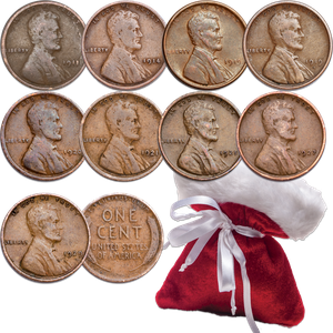 1911-1929 Lincoln Wheat Cent Set in Christmas Bag Main Image