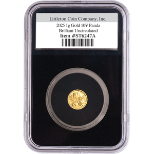 2025 China 1g Gold 10 Yuan Panda in Deluxe Holder Main Image