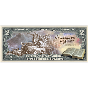 Stories of the Bible Series Colorized $2 Federal Reserve Note - Red Sea Main Image