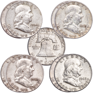 1960-1963 P&D Franklin Silver Half Dollar Set Main Image