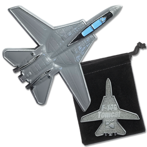 3D Shaped Challenge Coin - Grumman F-14 "Tomcat" with Pouch Main Image