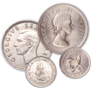 1952-1953 South Africa Silver 5 Shilling Set Main Image