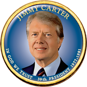 Colorized "Modern Presidents" Dollar - Jimmy Carter with Case Main Image