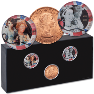 Queen Elizabeth II “Life & Service” Colorized Half Penny Tribute Set Main Image