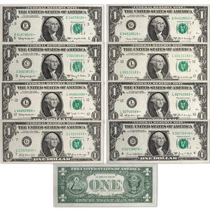 1960's $1 Federal Reserve Note Complete Signature Set Main Image