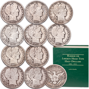1900-1909 Barber Half Dollar Year Set Main Image