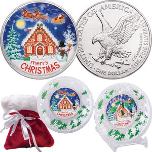 2023 Merry Christmas American Silver Eagle in Snow Globe Capsule Main Image