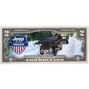 Colorized Jeep $2 Federal Reserve Note Ambulance Main Image