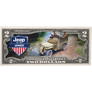 Colorized Jeep $2 Federal Reserve Note Armored Main Image