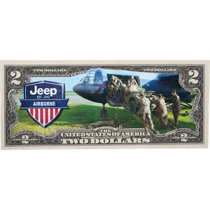 Colorized Jeep $2 Federal Reserve Note Airborne Main Image