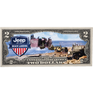 Colorized Jeep $2 Federal Reserve Note Beach Landing Main Image