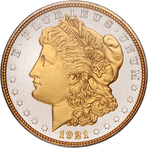 Gold Select Plated Morgan Dollar in Deluxe Holder Main Image