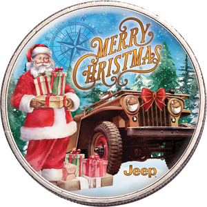 Colorized Jeep Christmas Santa Eisenhower Dollar Main Image