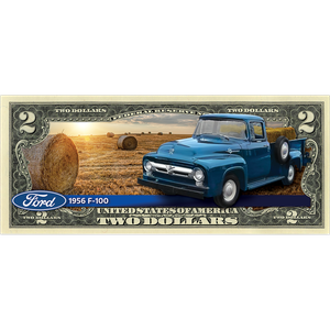 1956 Ford F-100 Pickup Colorized $2 Note Main Image