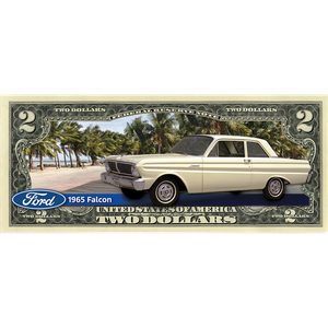 1965 Ford Falcon Colorized $2 Note Main Image