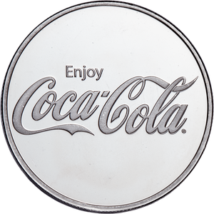Coca-Cola 1 oz. Silver Round in Deluxe Holder Main Image