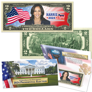 2024 Kamala Harris Election Colorized $2 Note Main Image