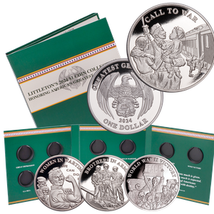 2024 Littleton's $1 Series Honoring America's Greatest Generation Set with Folder Main Image