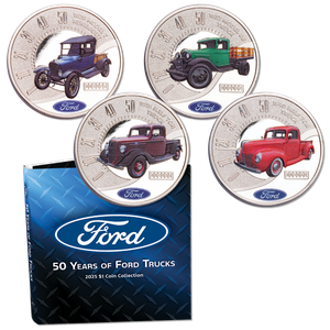 2025 Liberia $1 Ford Truck Series Coins and Folder Main Image