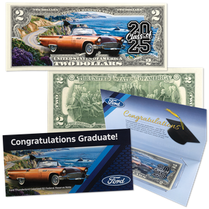 Colorized Graduation $2 Note - Ford Thunderbird Main Image