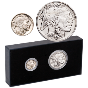 1938-D Buffalo Nickel & 2001-D American Buffalo Silver Dollar Set Main Image