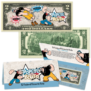 Popeye® vs. Bluto™ $2 Colorized Note with Holder Main Image