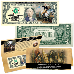 Colorized General George Washington $1 Federal Reserve Note Main Image