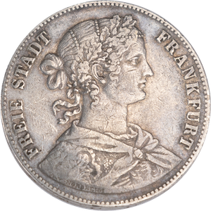 1859-1860 German States Frankfurt Silver Thaler Main Image