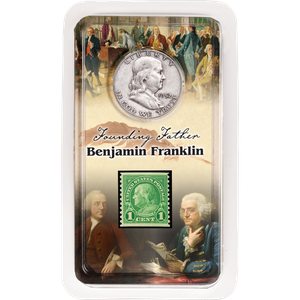 Ben Franklin Half Dollar & Stamp Set in Showpak Main Image