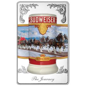 Budweiser White Brass Stein Bar Set | Littleton Coin Company