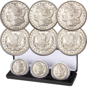 1921 PDS Morgan Silver Dollar Set (3 coins) with Case Main Image