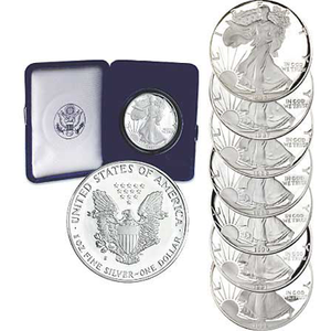 1986-1992 Complete San Francisco Mint Silver American Eagle Set (7 coins) Main Image
