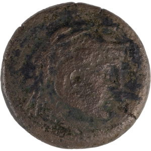247-222 B.C. Ptolemy III Small Bronze Elephant Scalp Svoronos Main Image