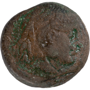 247-222 B.C. Ptolemy III Small Bronze Elephant Scalp Svoronos Main Image