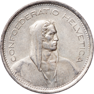 1931-1969 Switzerland Silver 5 Francs Main Image