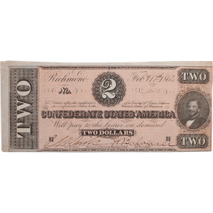 1864 $2 Confederate Note Main Image