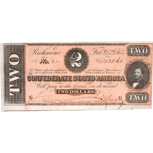 1864 $2 Confederate Note Main Image