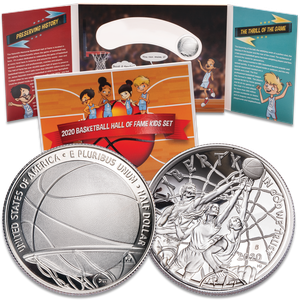 2020-S Basketball Hall of Fame Silver Dollar Kids Set Main Image
