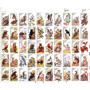 1987 North American Wildlife Stamp Sheet Main Image