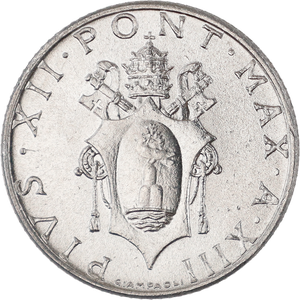 1951-1958 Vatican City Aluminum 2 Lire Main Image