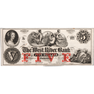 $5 West River Bank Note VT Jamaica Main Image