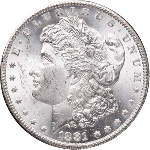 1881-CC Morgan Silver Dollar in Government Holder Main Image