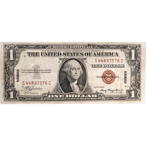 Series 1935A $1 Silver Certificate Hawaii WWII Short Snorter Note Main Image