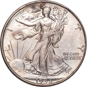1938 Liberty Walking Silver Half Dollar Main Image