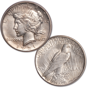 1921 Peace Silver Dollar Main Image